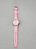 Girls Pink Muffy Ahead Of Her Time Bear Watch Plastic Band Analog Wristwatch