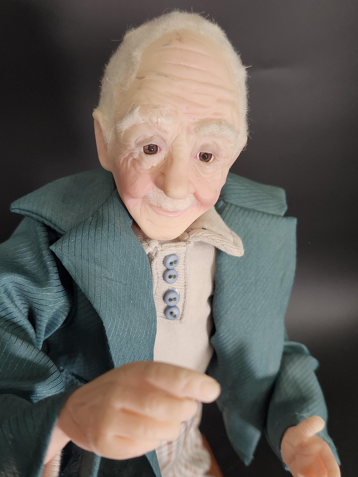 Artist Polymer Character Doll White Hair Plaid Pants Jacket Shoes 18 In Stand