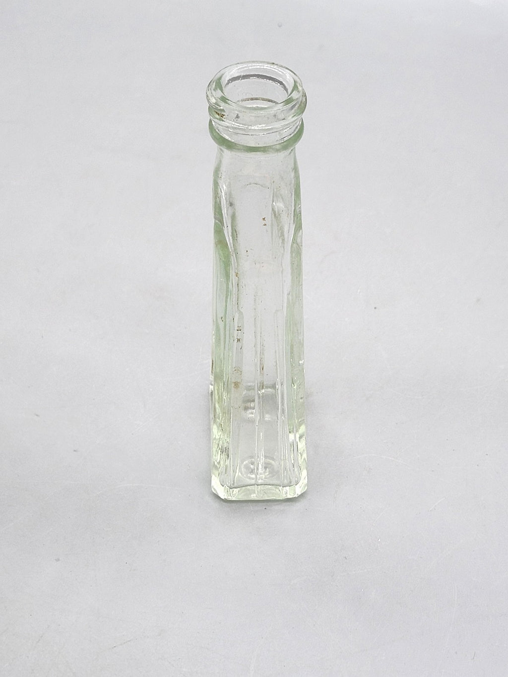 Vintage Justrite Flavors Embossed Clear Glass Bottle Rochester New York Food