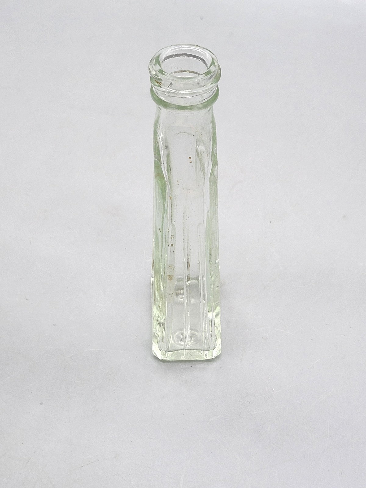 Vintage Justrite Flavors Embossed Clear Glass Bottle Rochester New York Food