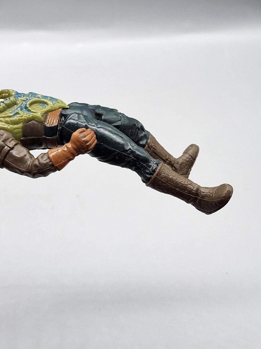 Vintage Cowboy Warrior Action Figure Plastic Toy Loose Brown Hat Boots Armor