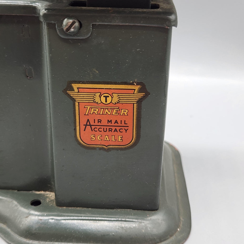 Vintage Triner Air Mail Accuracy Scale Green Metal Postal Balance Chicago USA