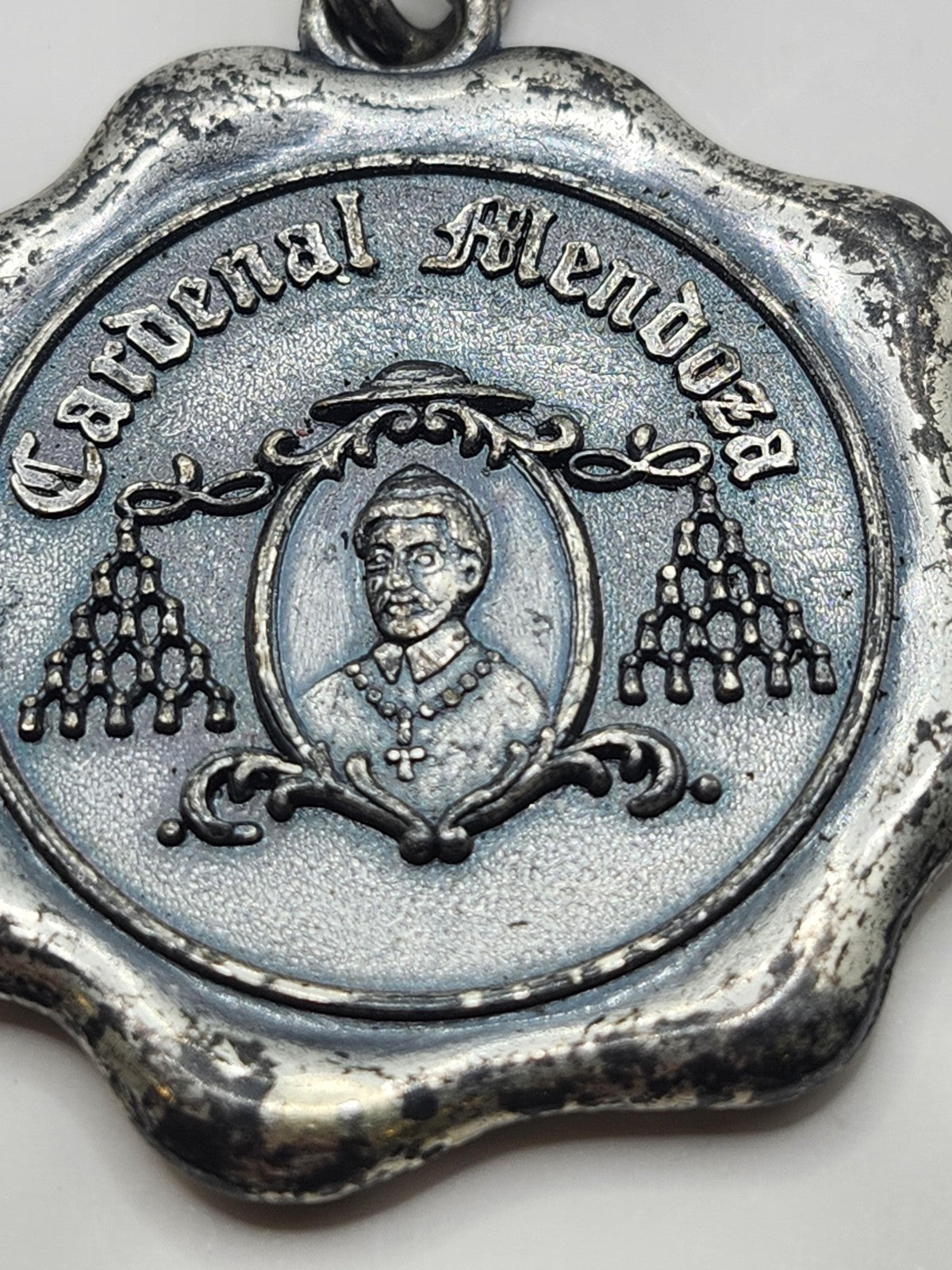 Vintage Cardenal Mendoza Sanchez Romate Medal Fob Silver Spain Jerez Distillery