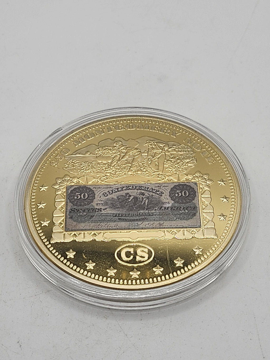 1861 States Montgomery Note Fantasy Gold Color Coin Medal Token