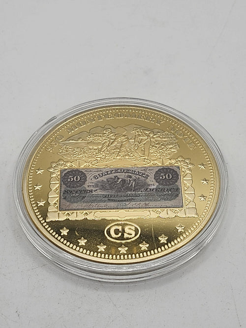 1861 States Montgomery Note Fantasy Gold Color Coin Medal Token