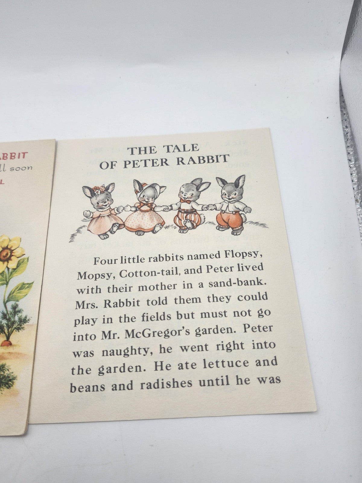 Vintage 1949 American Greetings Peter Rabbit Get Well Card Story Booklet USA 563