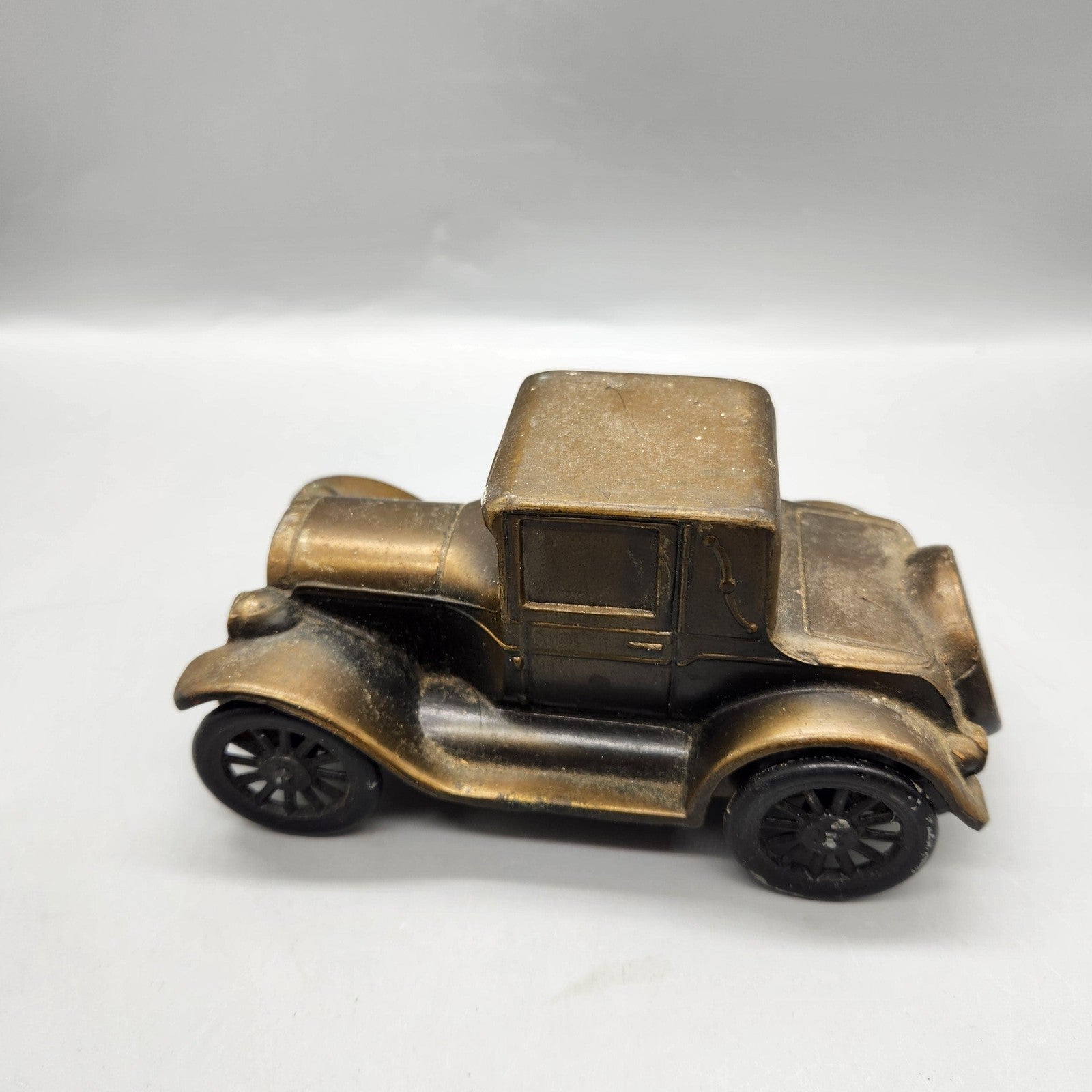 Vintage Banthrico Car Coin Bank Small Bronze Antique Auto Chicago USA Decor