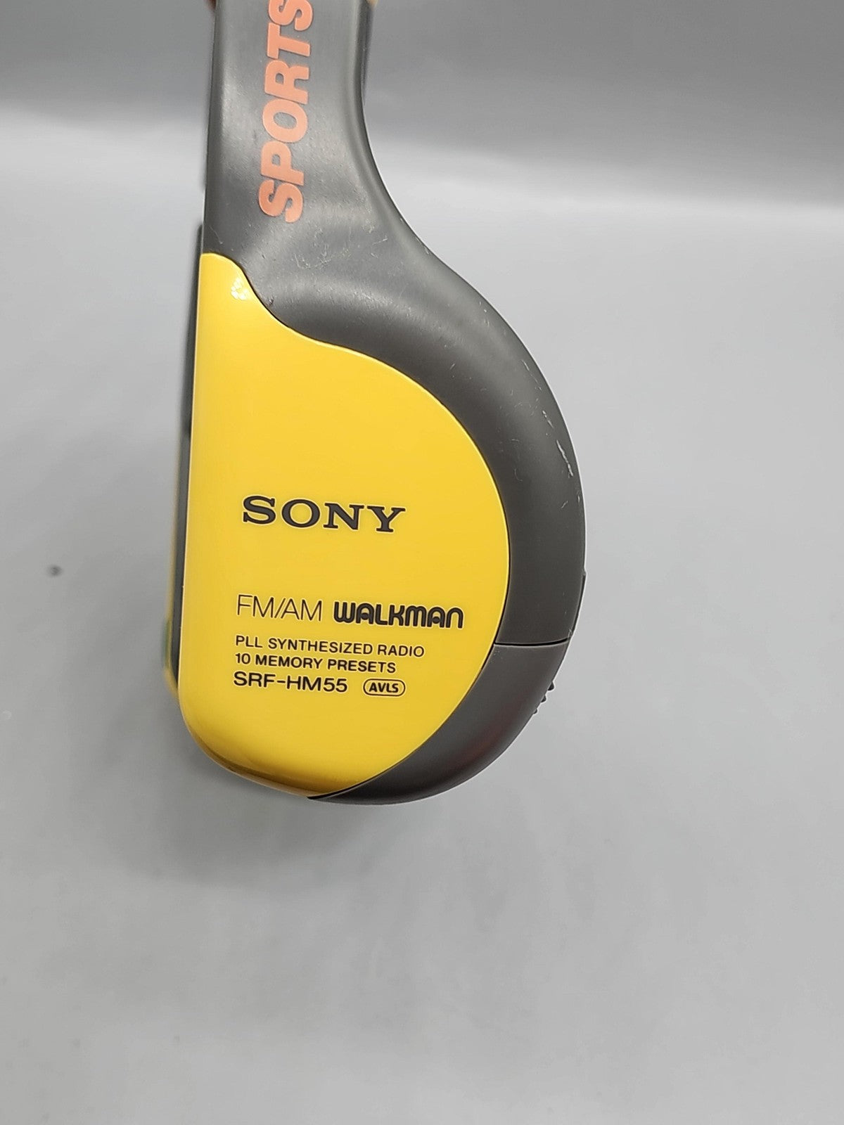 Vintage Sony SRF-HM55 Sports FM/AM Walkman Radio Headset Yellow Parts Repair