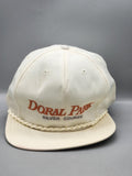 Vintage New Era Doral Park Silver Hat Cap Snap Back Mens Large White Golf 80s