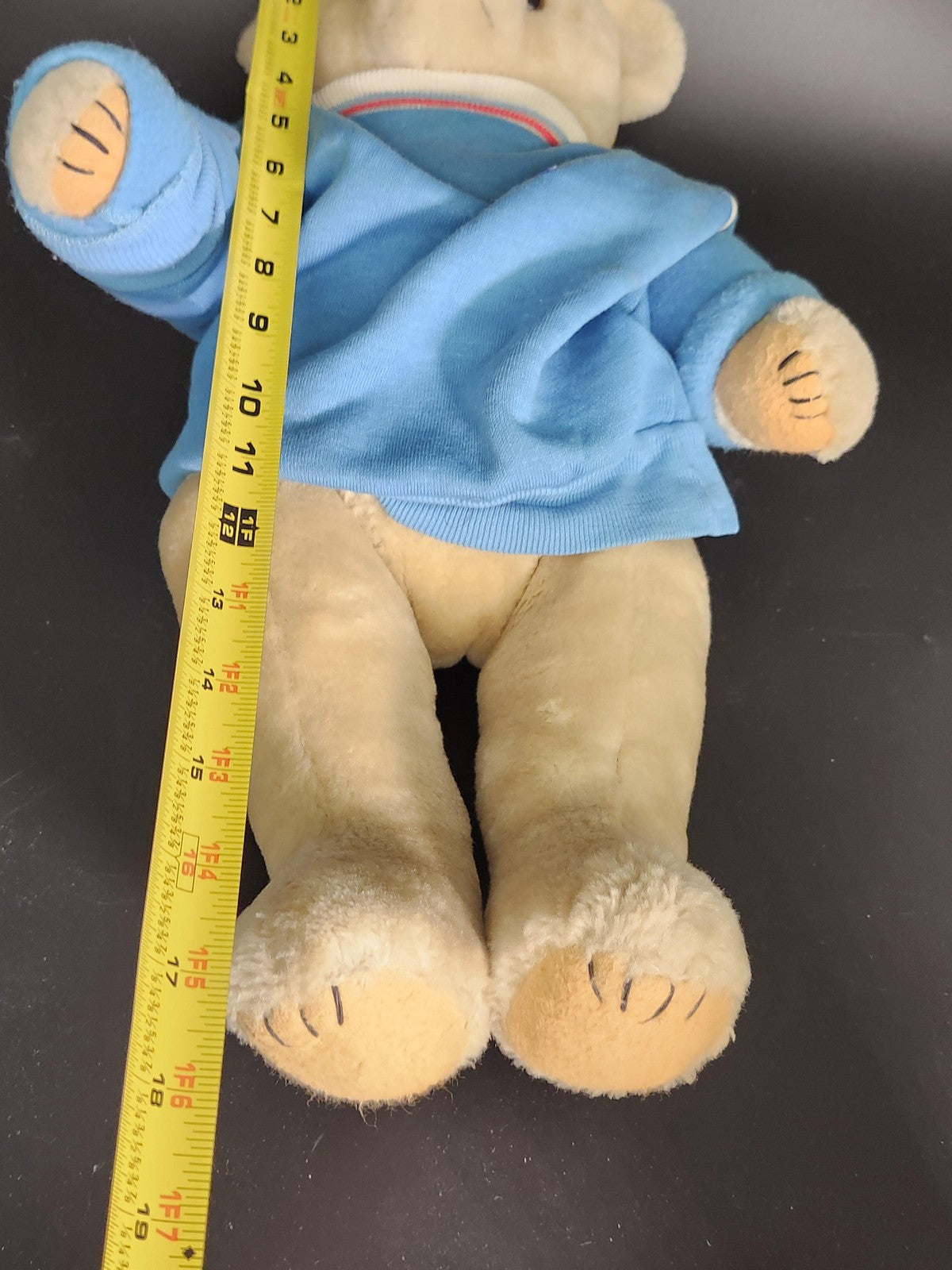 Goffa International Teddy Bear Plush Medium Beige Blue Shirt Stuffed Toy Cute