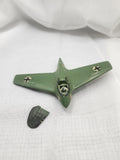Vintage Green German Jet Airplane Toy Diecast Zamak Small Model Parts Repair