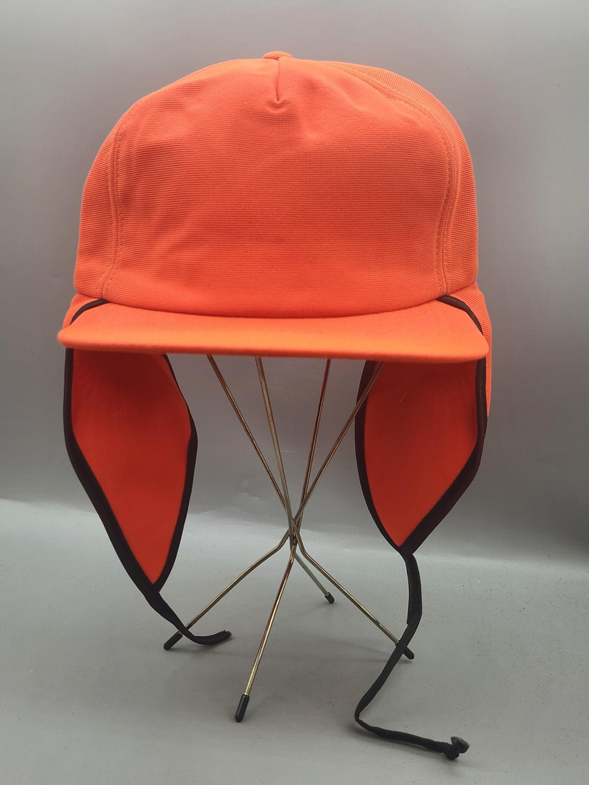 Vintage New Era Hat Cap Snap Back Mens One Size Orange Trapper Hunting 80s
