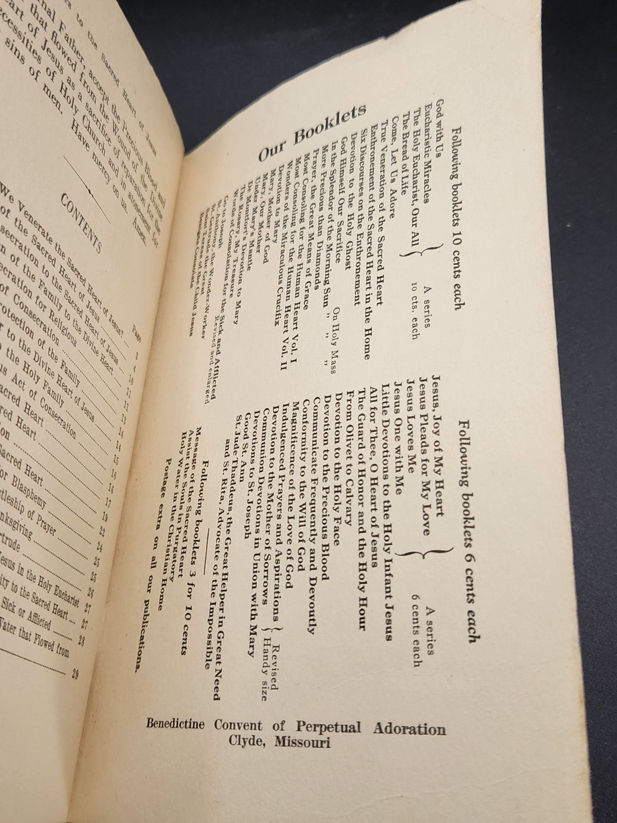 Vintage Catholic devotional booklet titled “All For Thee, O Heart of Jesus!”...