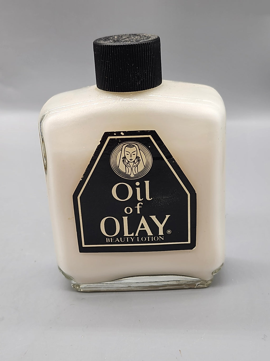 Vintage Oil of Olay Beauty Lotion 4 oz Glass Bottle Full Retro Skincare