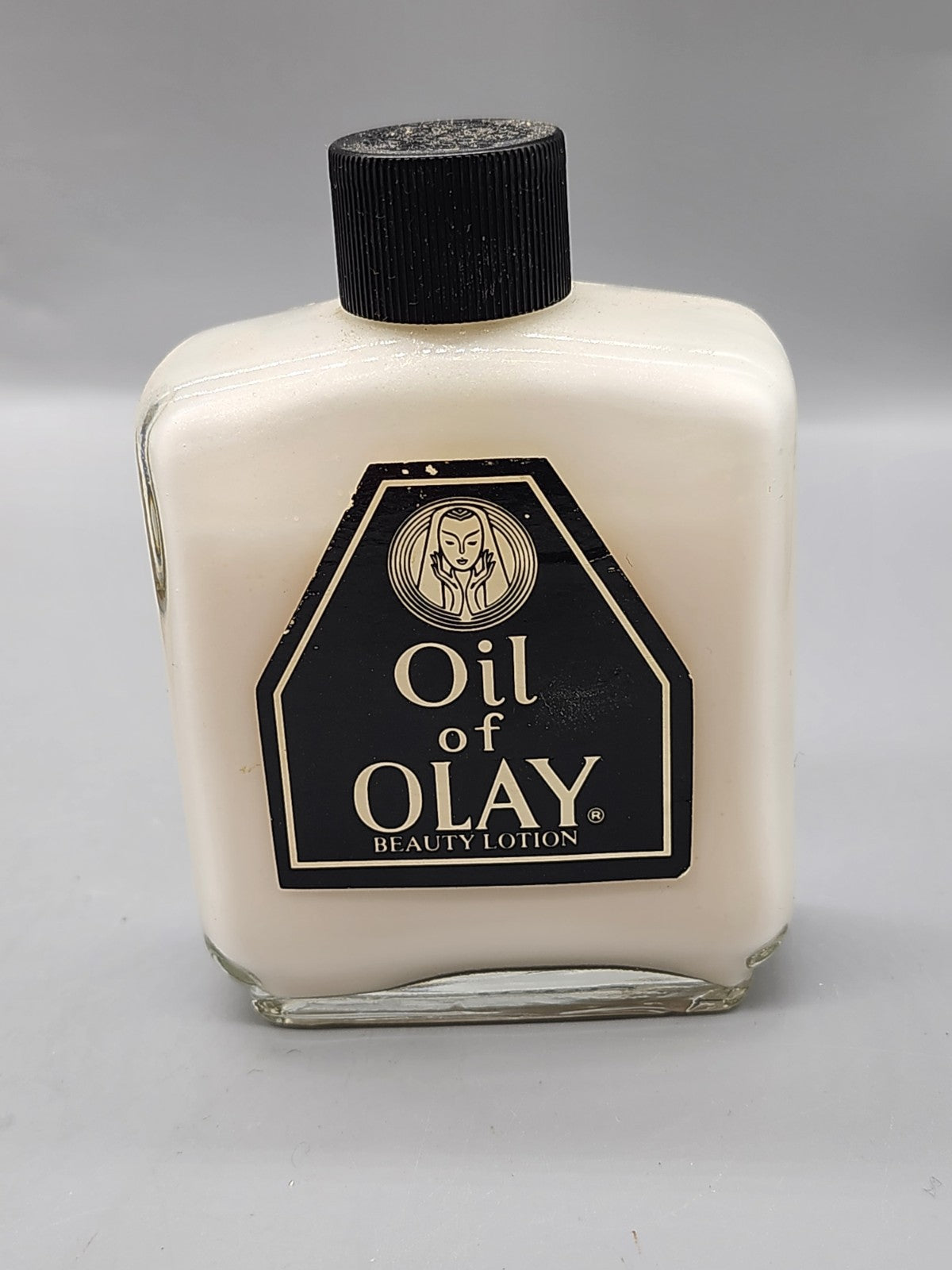 Vintage Oil of Olay Beauty Lotion 4 oz Glass Bottle Full Retro Skincare