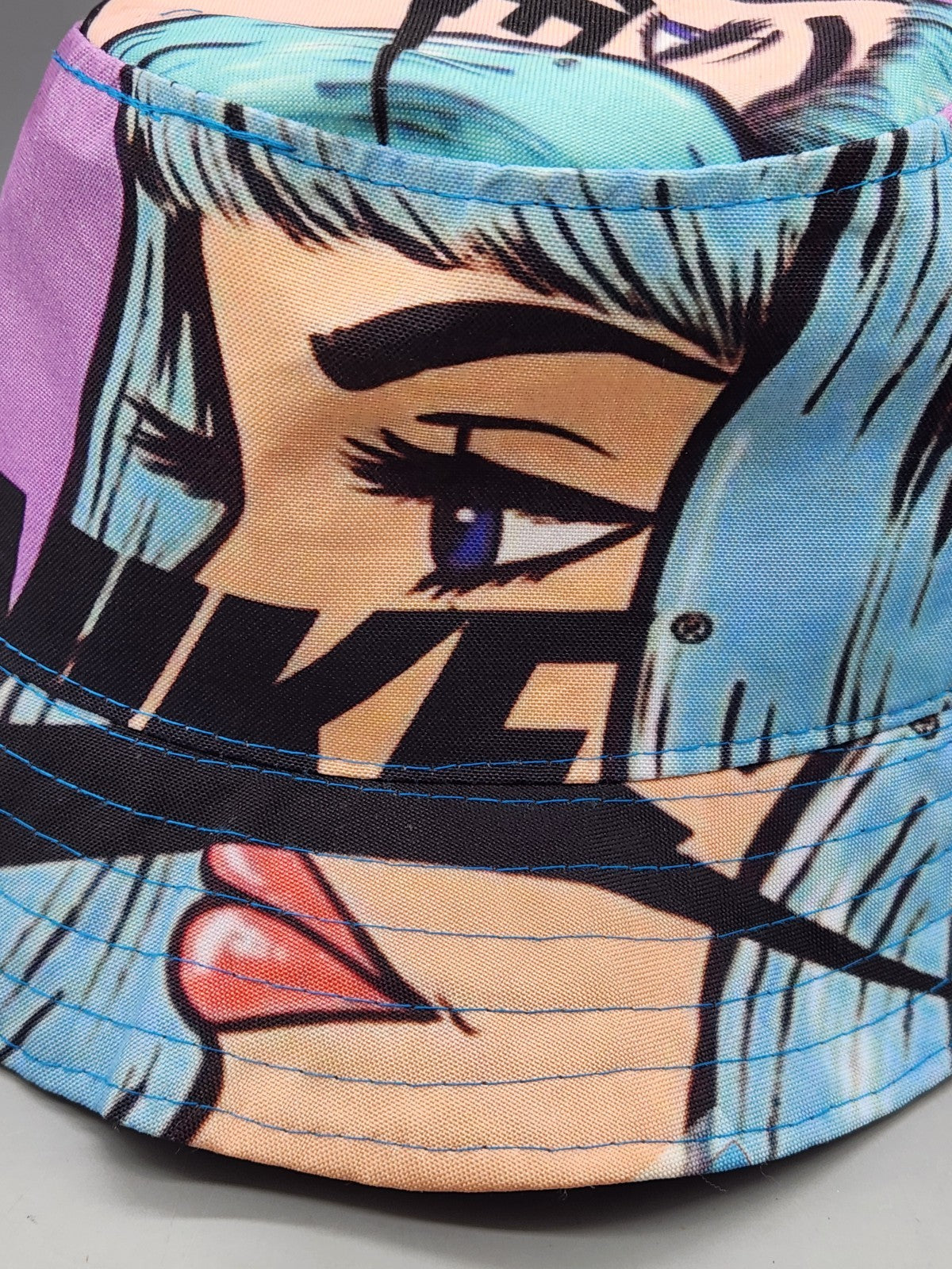 Nike Anime Art Bucket Hat – Purple/Blue Graphic Print Hat