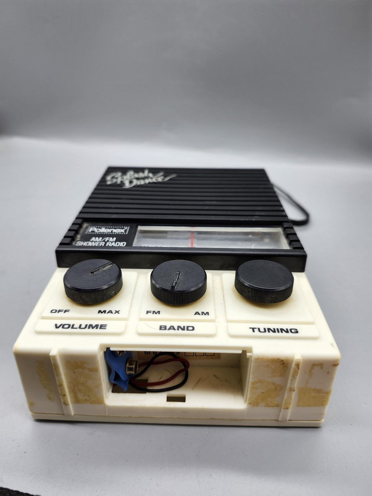 Vintage Pollenex SR-1 Splash Dance AM/FM Shower Radio Black 9V Parts Repair
