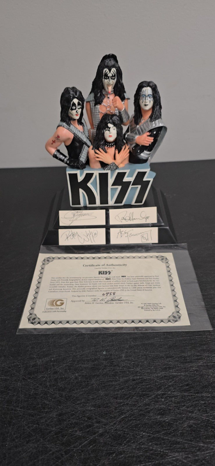 KISS Gartlan USA Signed Statue Bust w/ COA #758 Gene Simmons Paul Stanley Ace