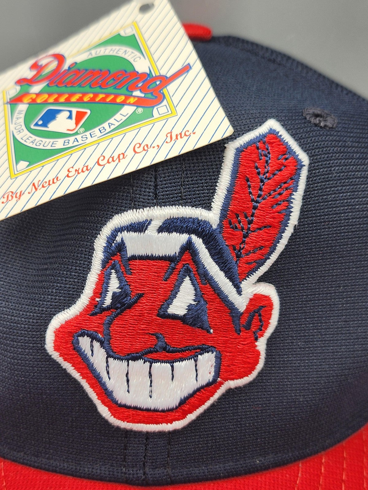 Vintage Cleveland Giants Hat Cap Fitted Mens 6 7/8 MLB Baseball New Era Blue Red