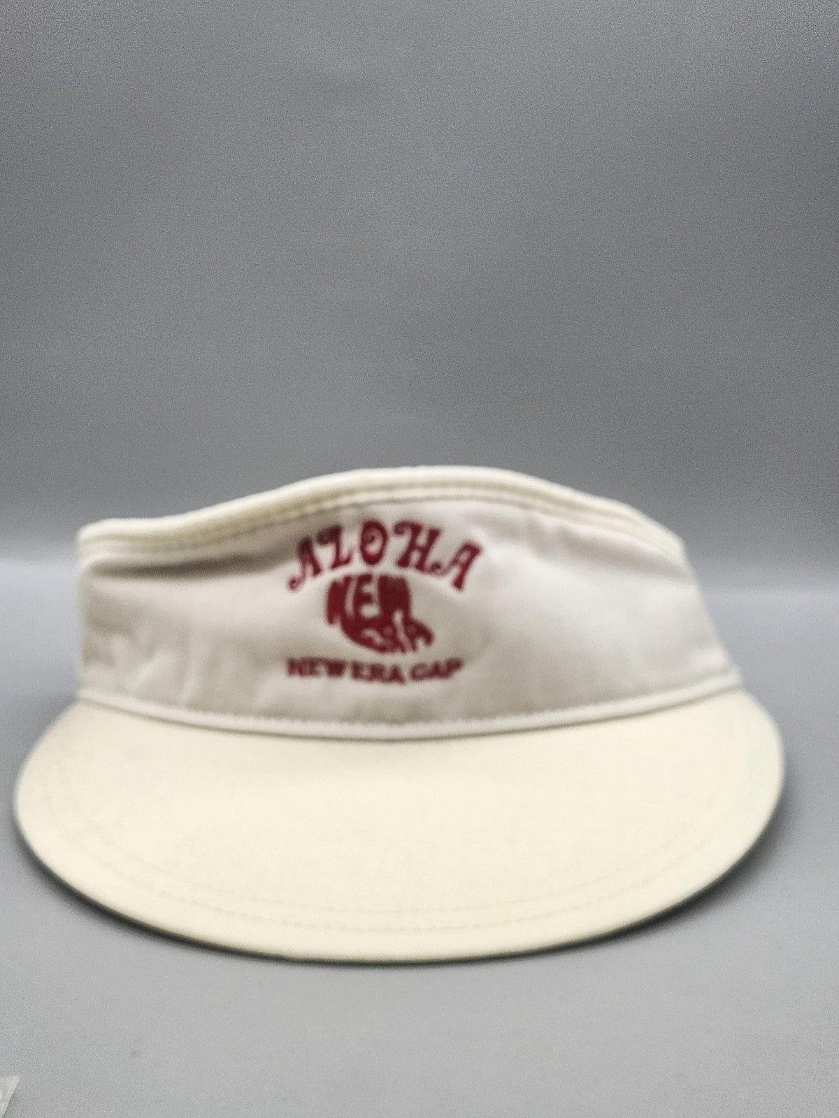 New Era Aloha Hat Visor Strap Back Mens One Size White Green Hawaiian Twill