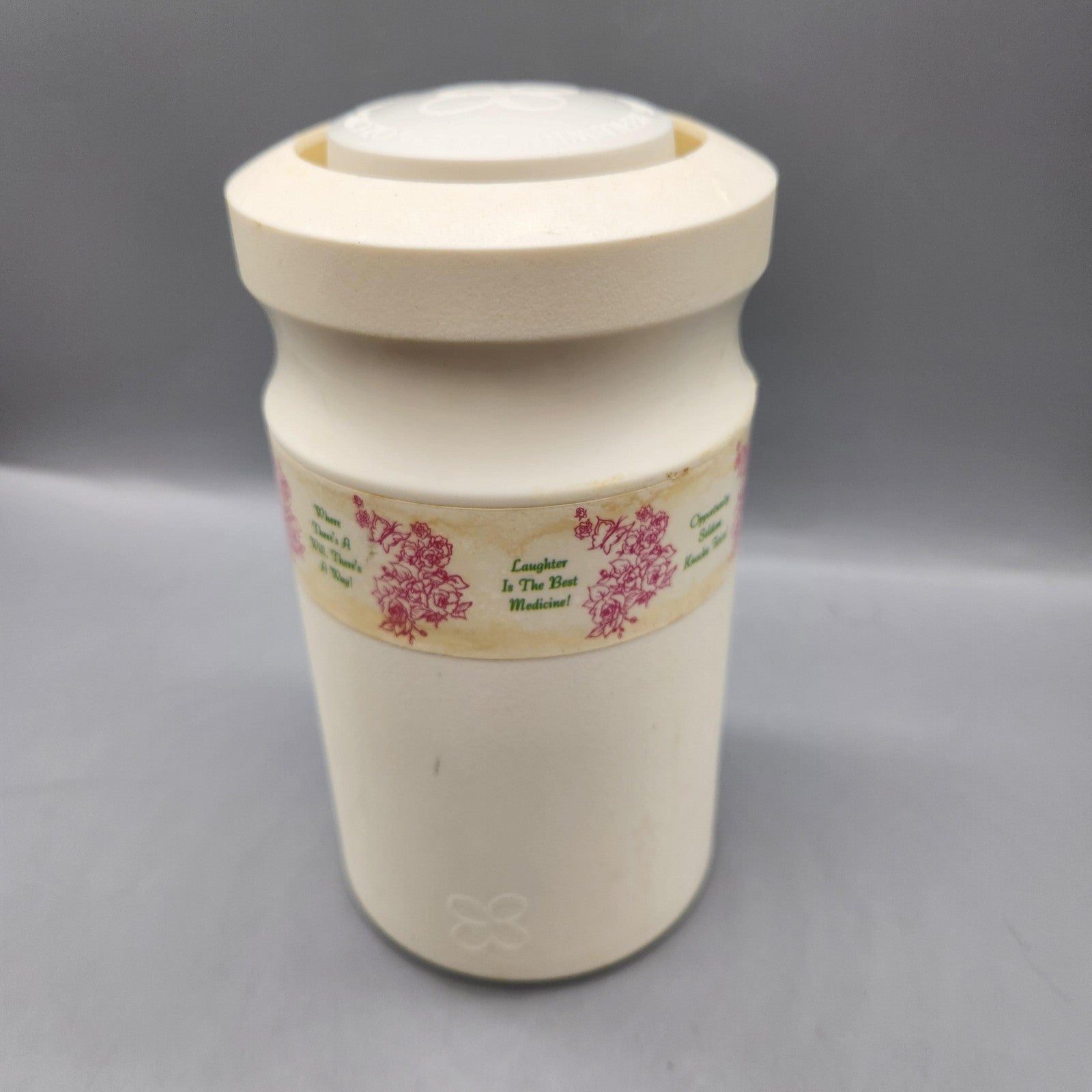 Dixie Beige Plastic Bathroom Toothbrush Holder Case Floral Inspirational Decor