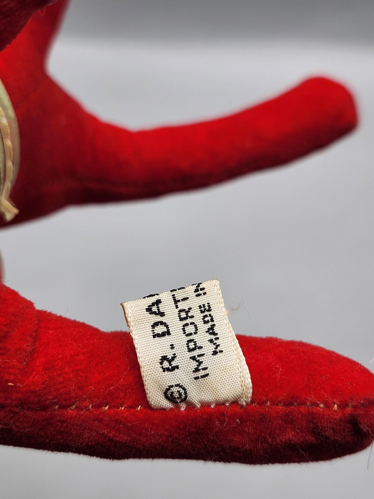 Vintage Dakin Red Reindeer Plush Small Antlers Bell Christmas Stuffed Animal Toy