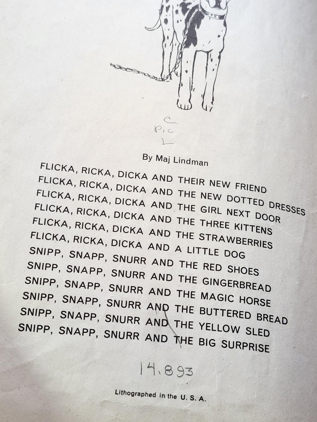 Vintage 1946 Flicka Ricka Dicka And A Little Dog Maj Lindman HC Illustrated Book