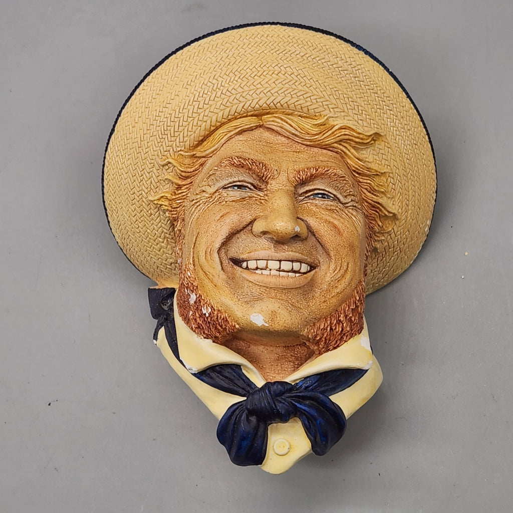 Vintage Bossons Jolly Tap Wall Mask Head Chalkware England 1988 Character Plaque