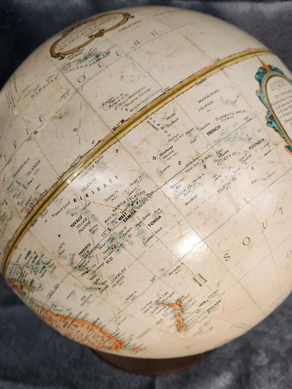 Vintage Replogle 12” World Classic Series Globe Mid Century Desk Globe Brown...