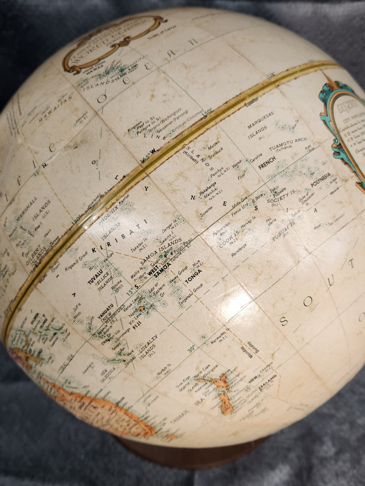 Vintage Replogle 12” World Classic Series Globe Mid Century Desk Globe Brown...