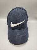 Nike Hat Cap Strap Back Mens One Size Navy Blue Swoosh Logo Twill Baseball