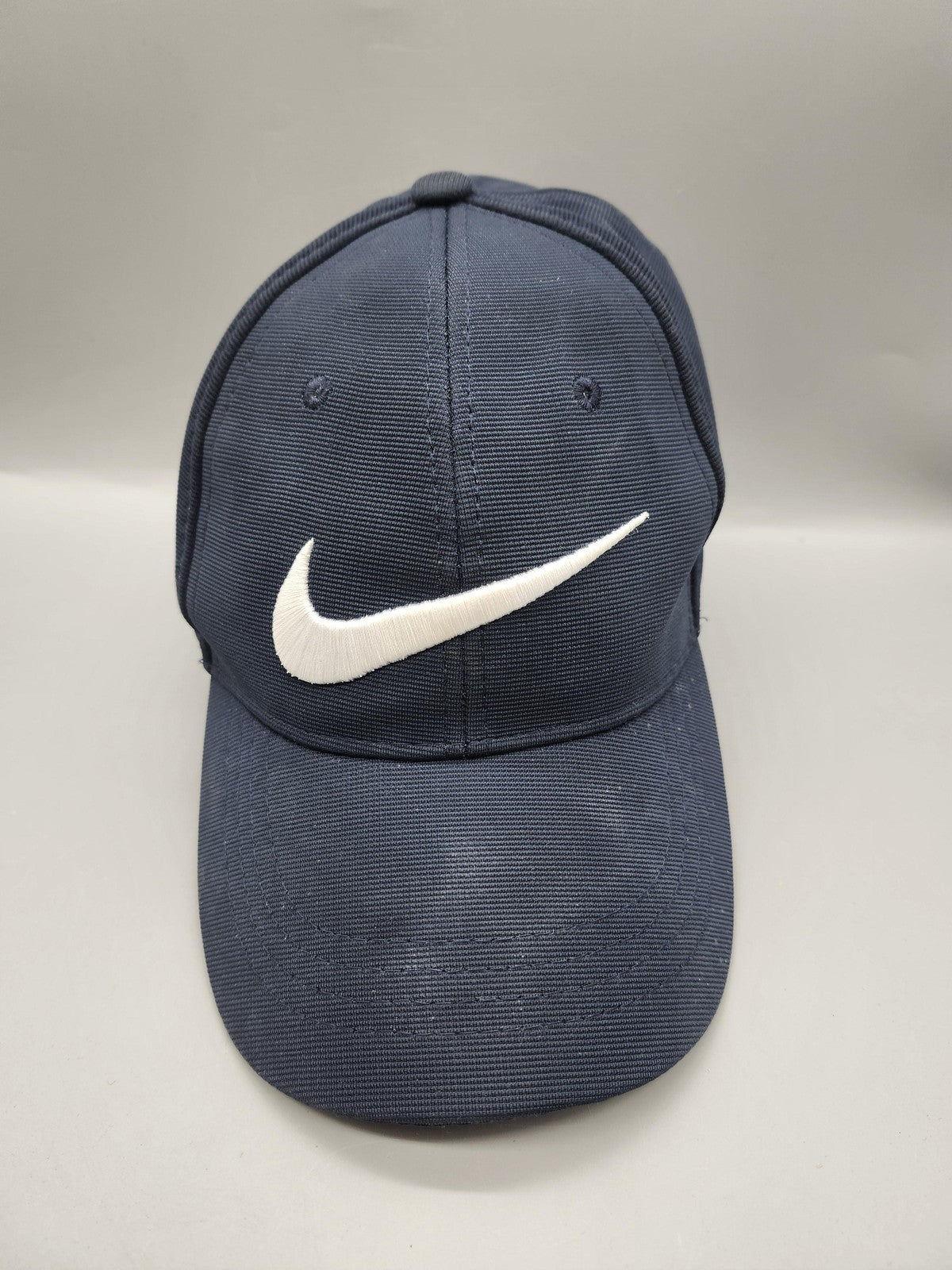 Nike Hat Cap Strap Back Mens One Size Navy Blue Swoosh Logo Twill Baseball