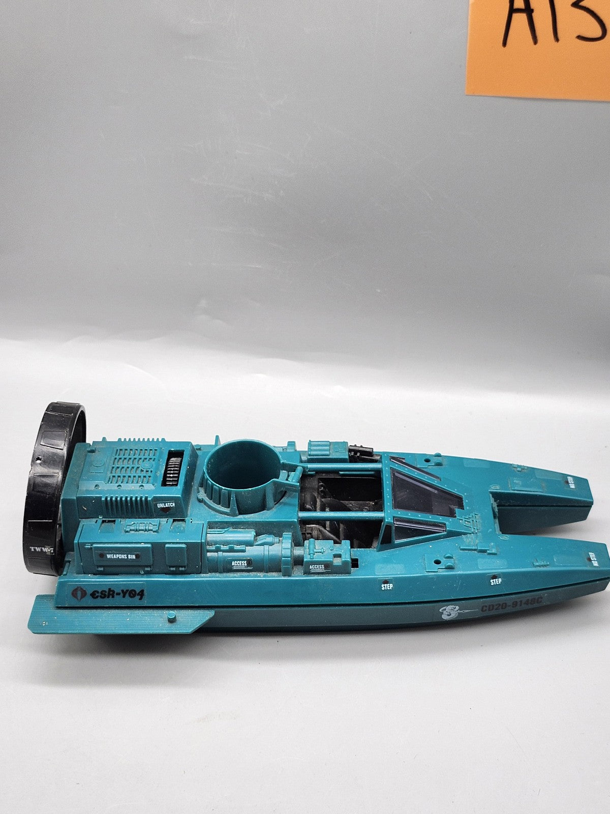 Vintage 1984 G.I. Joe Cobra Boat Ship Hasbro Teal Plastic Toy Vehicle Loose