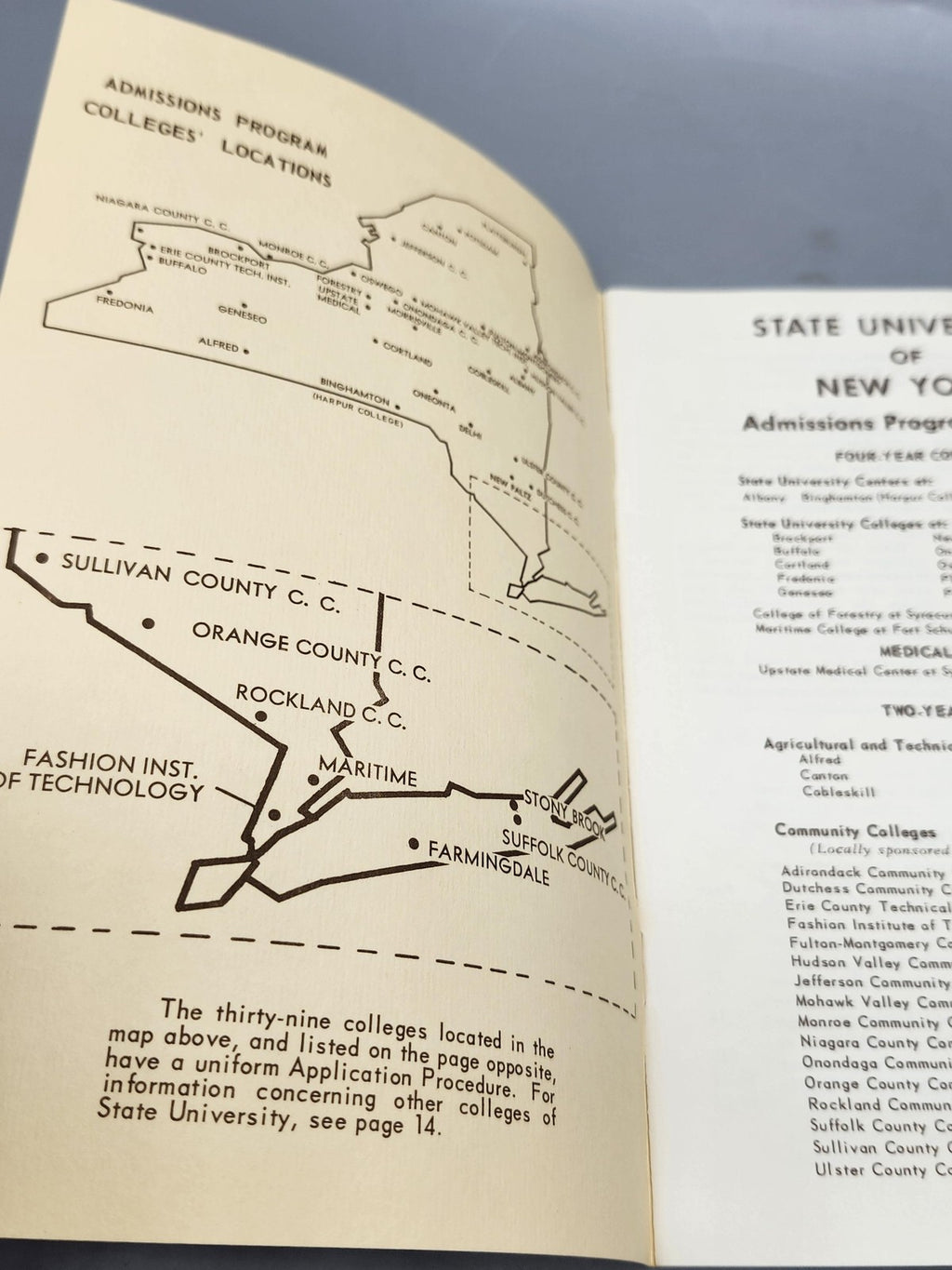 Vintage SUNY Admission Booklet 1967-68 State University Of New York Guide