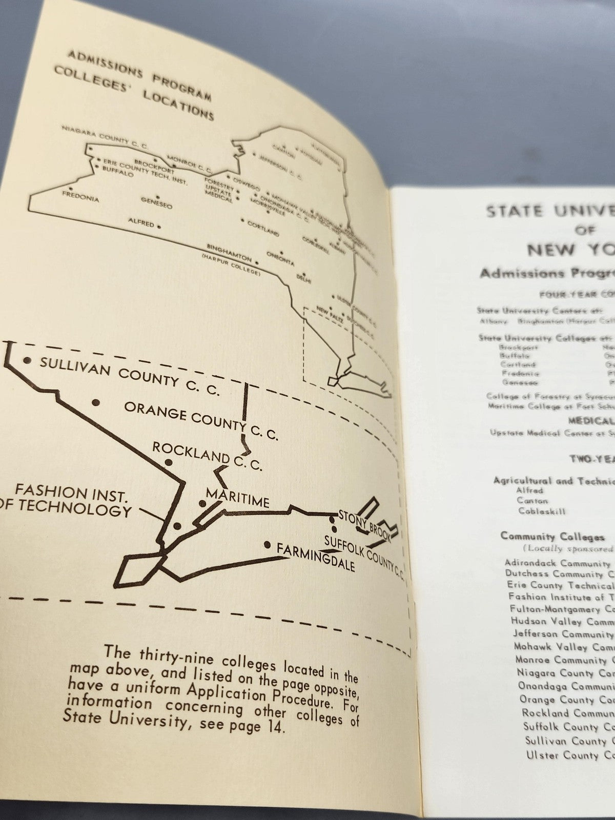 Vintage SUNY Admission Booklet 1967-68 State University Of New York Guide