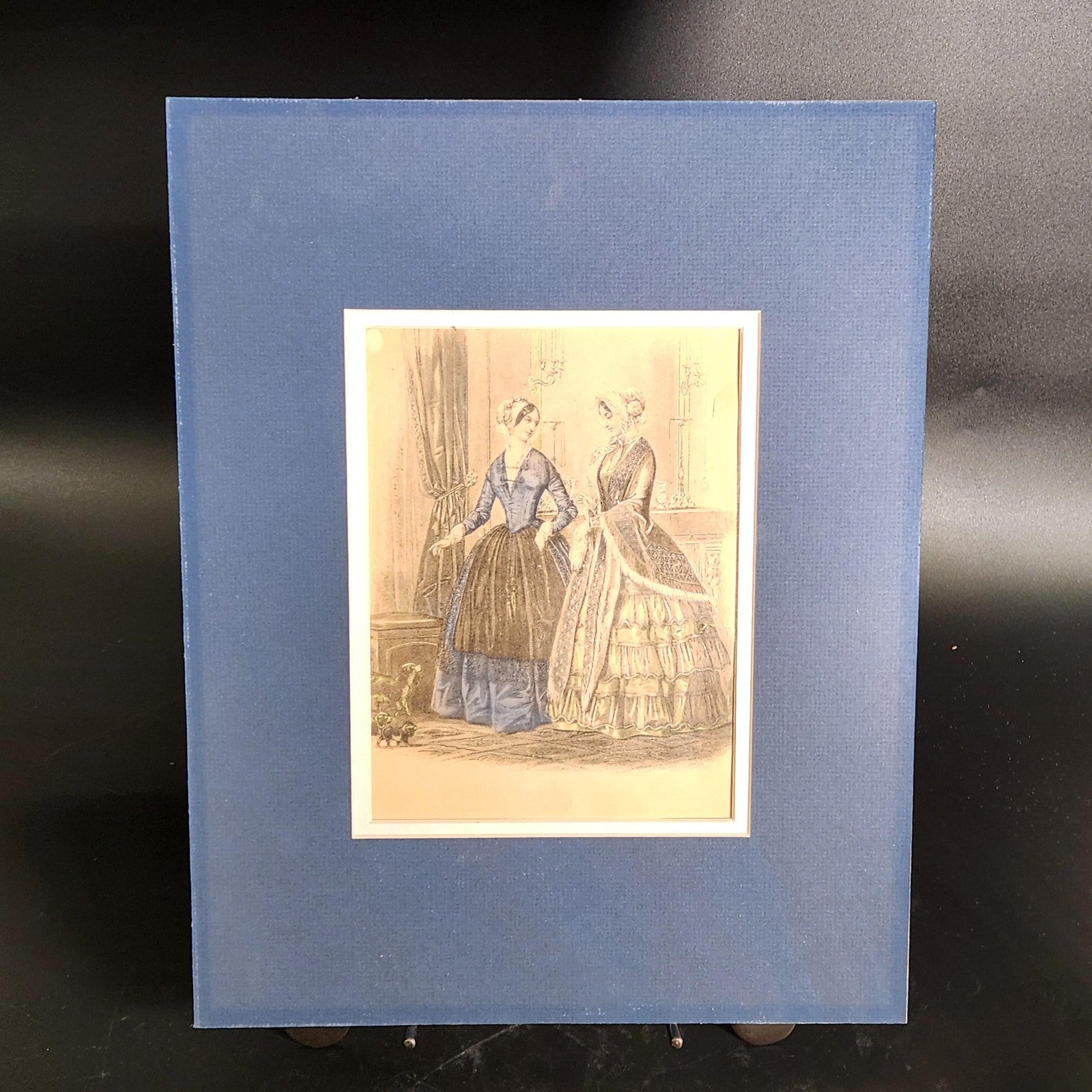 Vintage Le Moniteur De La Mode 1851 French Fashion Ladies Print Hand Tinted