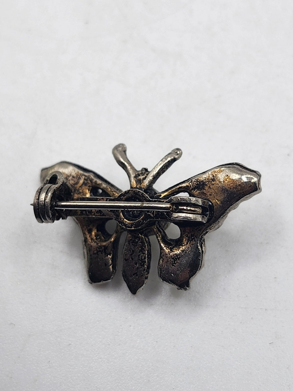 Butterfly Brooch Pin Gold Tone Clear Rhinestone Insect Costume Jewelry Gift