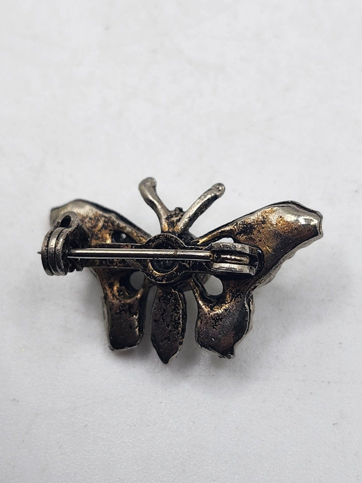 Butterfly Brooch Pin Gold Tone Clear Rhinestone Insect Costume Jewelry Gift