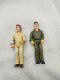 Vintage Army Soldier Driver Action Figure Lot 2 Plastic Toy Loose Green Tan