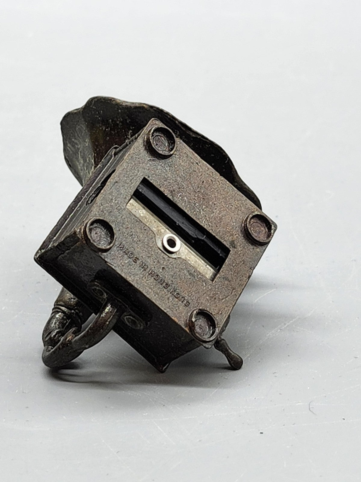 Vintage Gramophone Pencil Sharpener Mini Metal Phonograph Hong Kong Desk Decor