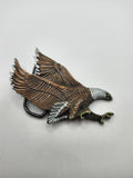 Vintage 1979 Great American Buckle Co Eagle Belt Buckle Mens Brown Western