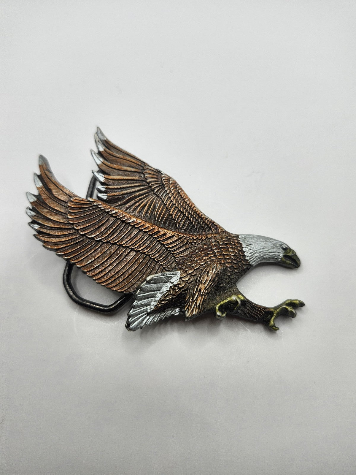 Vintage 1979 Great American Buckle Co Eagle Belt Buckle Mens Brown Western