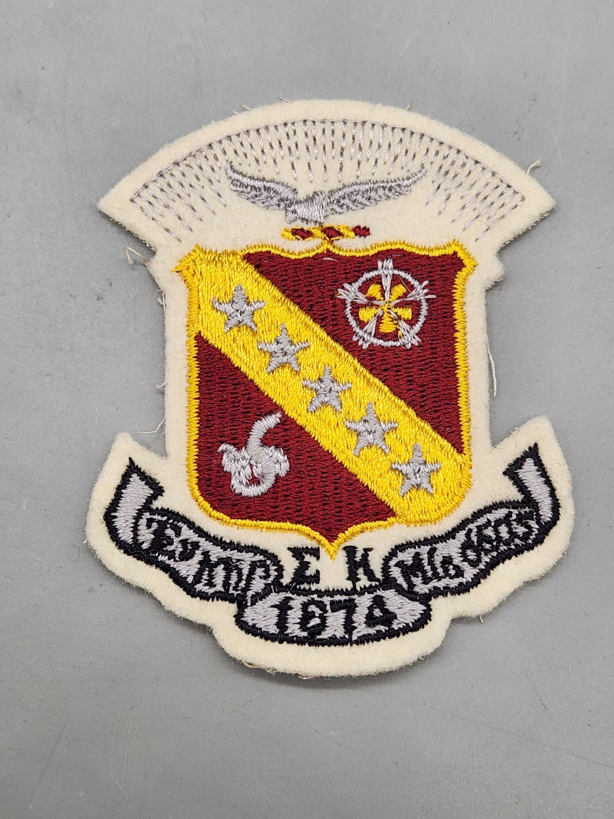 Vintage Kappa Sigma Fraternity Crest Patch 1914 Embroidered Felt Greek Letter...