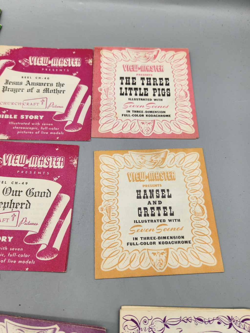 Vintage View-Master Story Booklet Lot Rudolph Cinderella Aladdin Bible Sawyer...