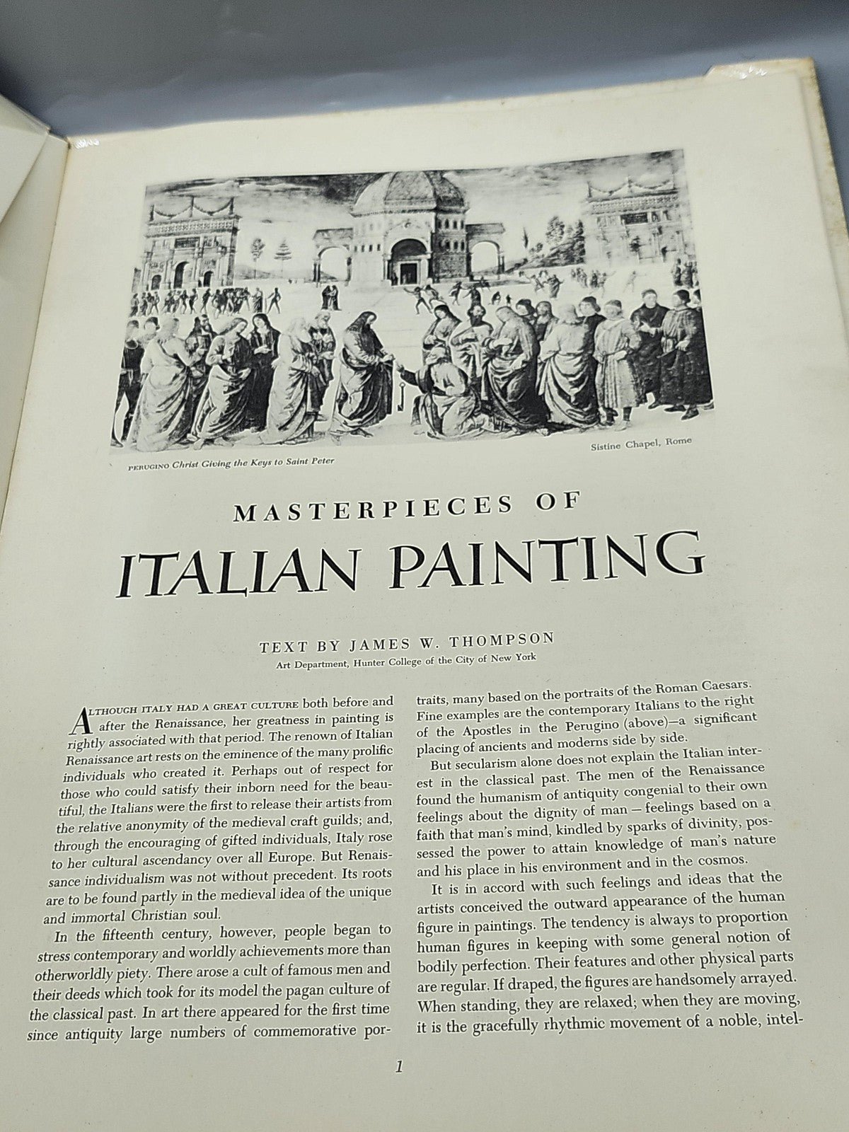 Vintage Masterpieces Of Italian Painting J.W. Thompson Abrams HC USA 1953