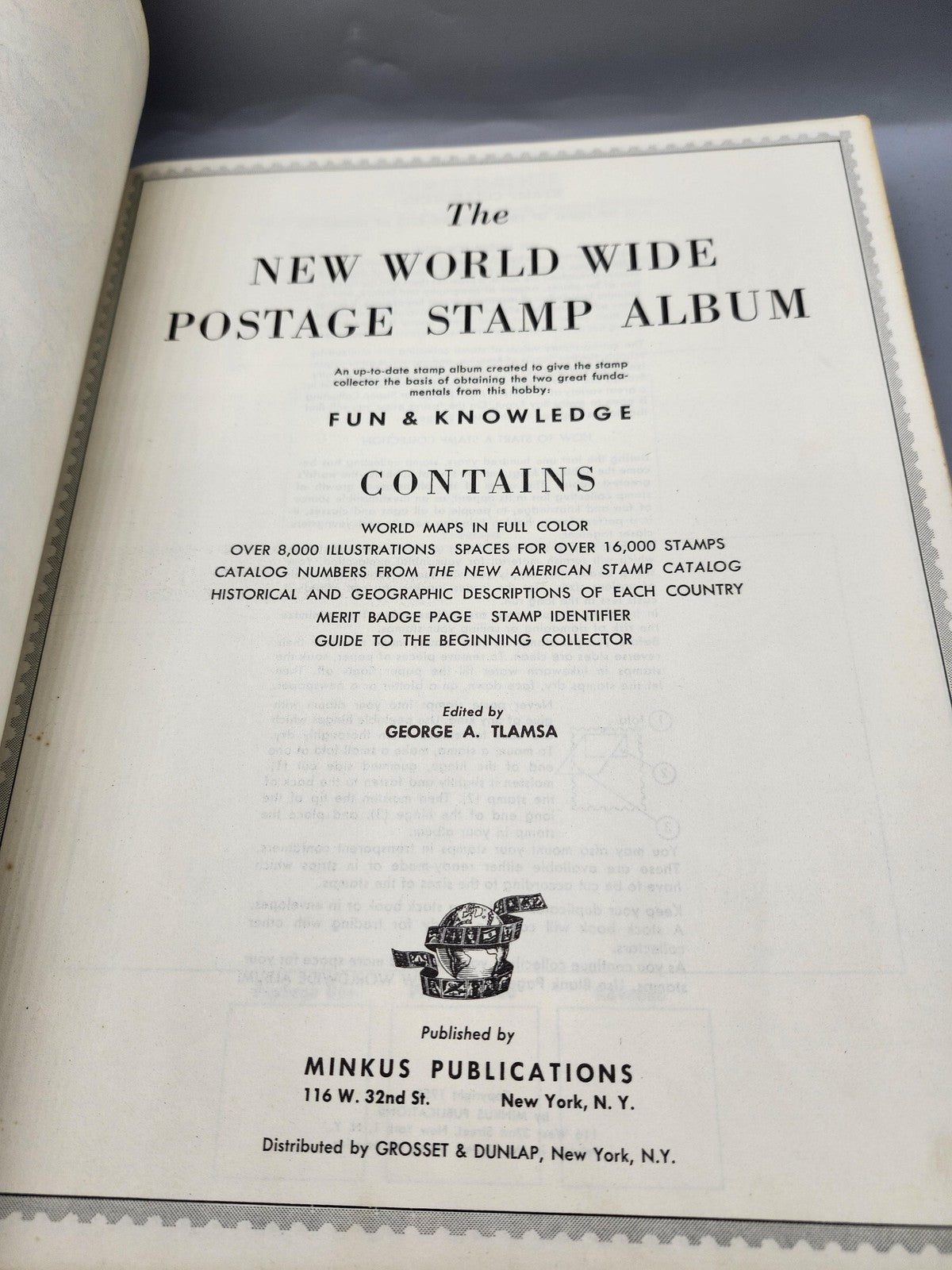 Vintage Minkus New World Wide Stamp Album Used Stamps Multicolor Collection