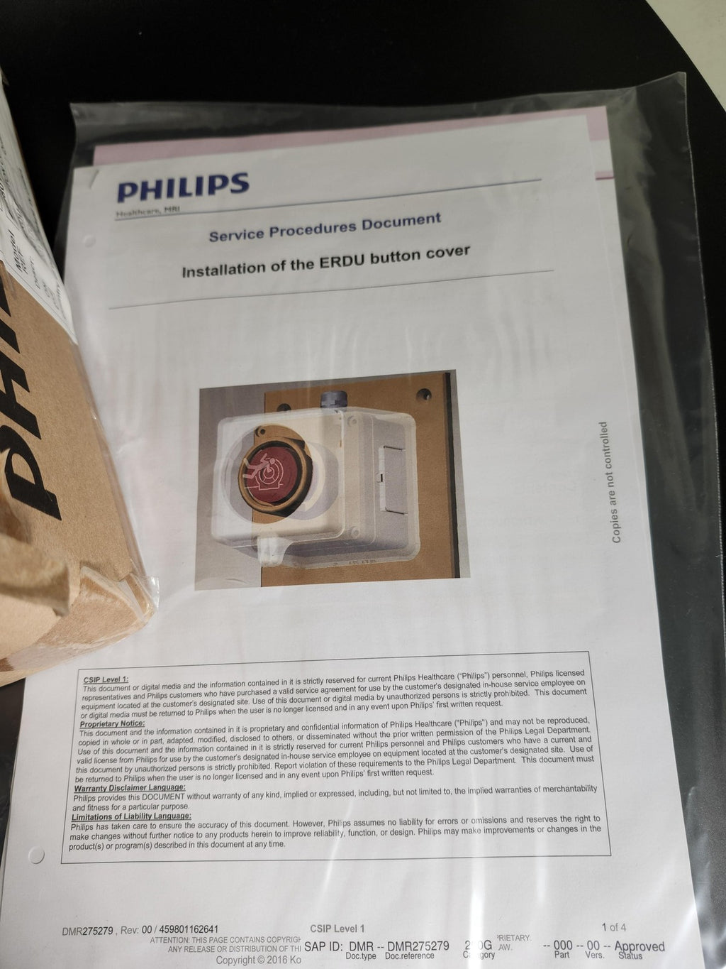Philips Healthcare ERDU Button Cover Set 459801042301 Clear New Open Box Kit