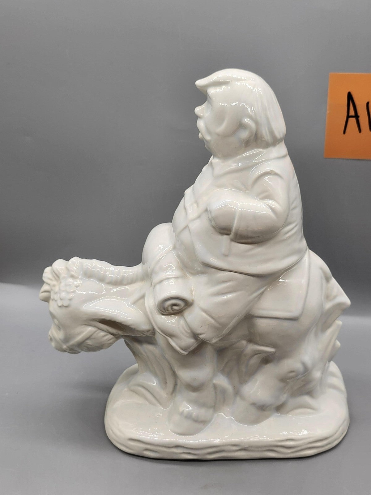 Unmarked White Ceramic Sancho Panza Figurine Don Quixote Literature Home Decor