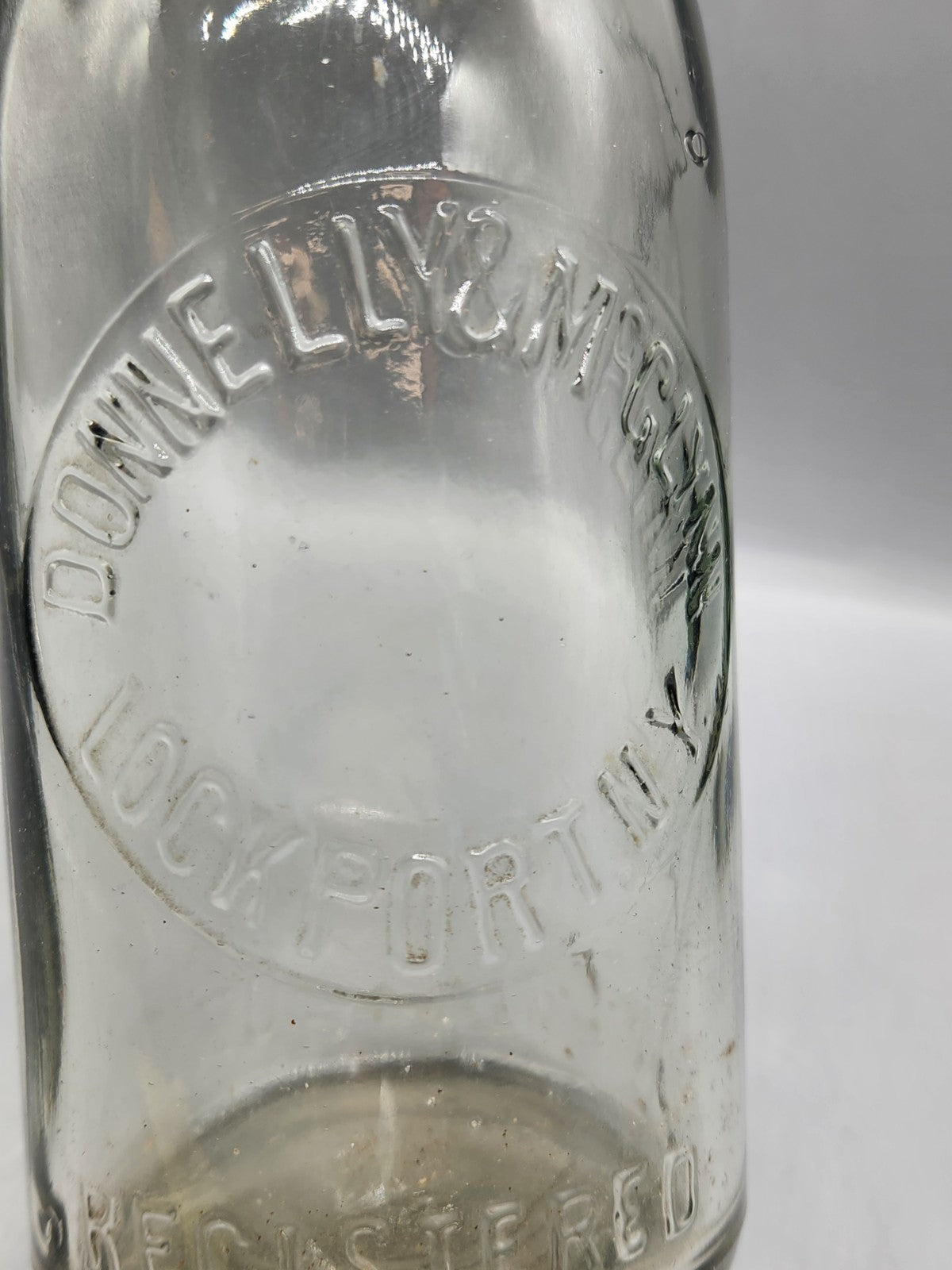 Vintage Donnelly & McGann Lockport NY Embossed Soda Bottle Rochester NY