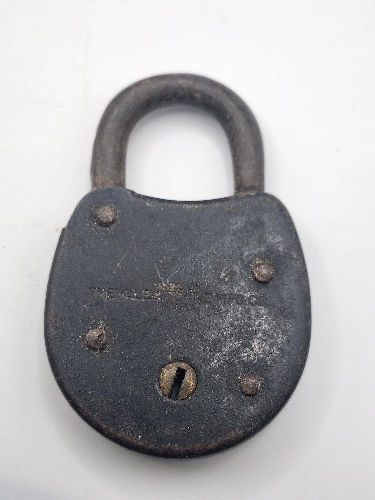 Vintage Yale Junior Padlock Small Black Cast Iron Lock USA Rustic Hardware Decor